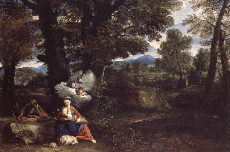 MOLA, Pier Francesco THe Rest on the Flight into Egypt oil painting image